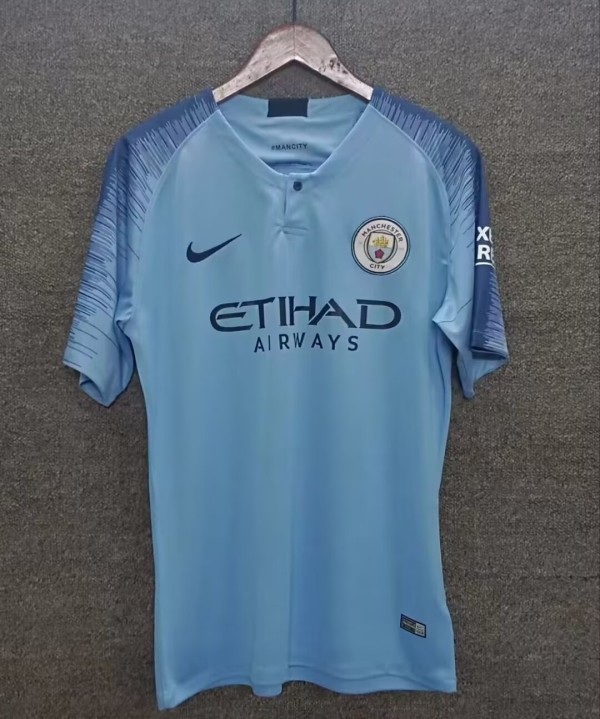 2019 Man City Blue Retro Soccer Jersey