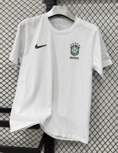 26-27 Brazil White High Quality Pure Cotton Casual T-Shirt