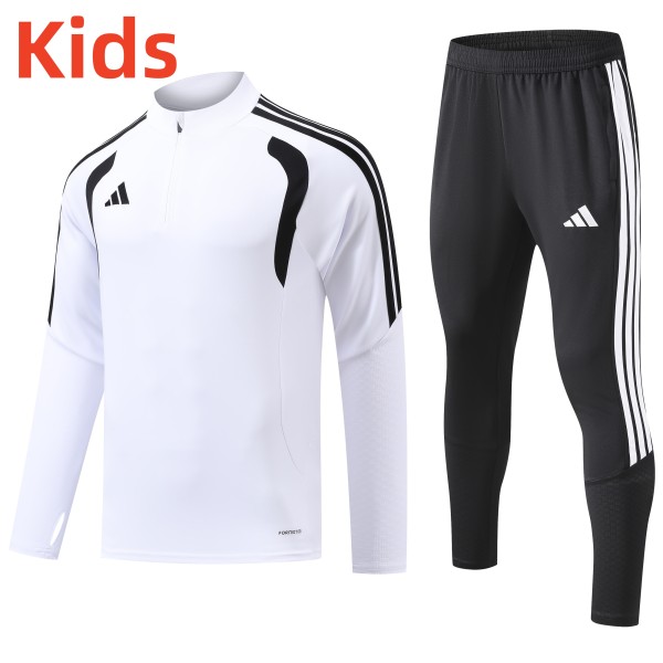 2026 AD White Kids Half Pull Tracksuit