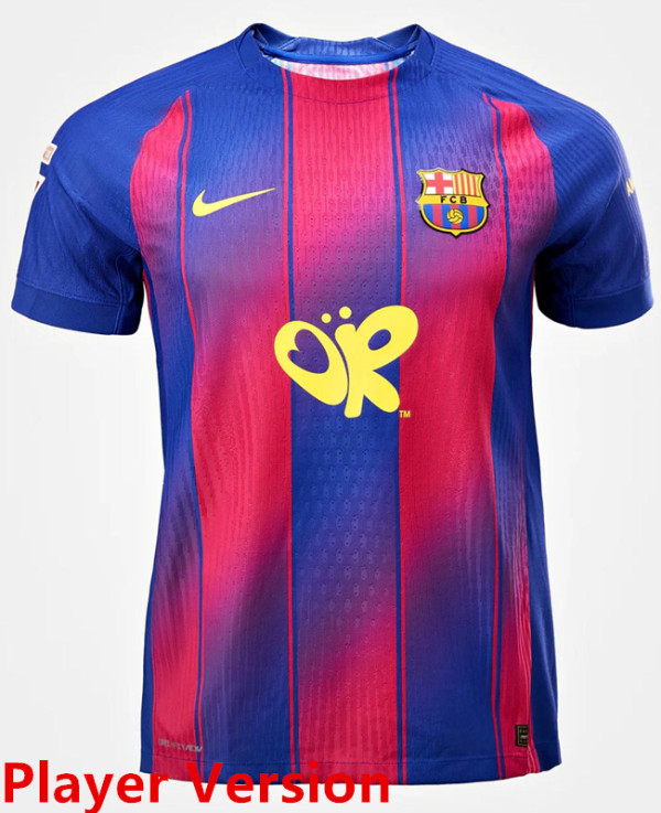 25-26 BAR Home Special Edition Player Version Soccer Jersey刻胸前广告