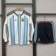 2026 Argentina Home Long Sleeve Kids Soccer Jersey (长袖)