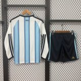 2026 Argentina Home Long Sleeve Kids Soccer Jersey (长袖)