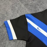 26-27 INT Blue Short sleeves Loose And Thickened Hoody