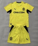 26-27 Marseille Yellow GoalKeeper Kids Soccer Jersey