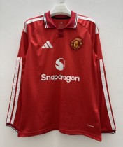 26-27 Man Utd Home Long Sleeve Fans Soccer Jersey*长袖