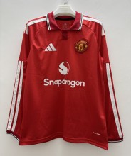 26-27 Man Utd Home Long Sleeve Fans Soccer Jersey*长袖