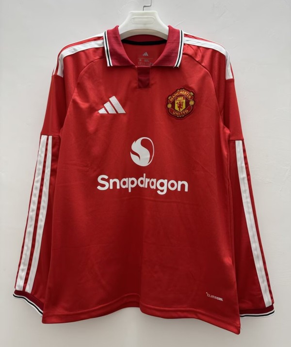 26-27 Man Utd Home Long Sleeve Fans Soccer Jersey*长袖