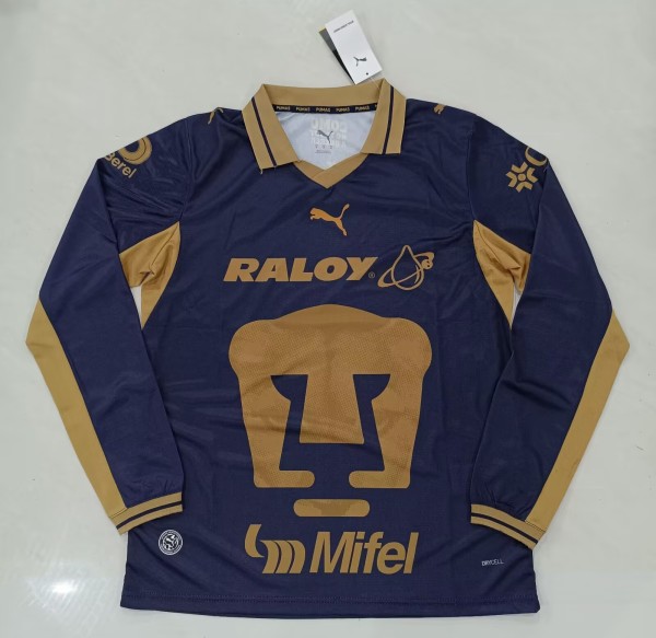 26-27 Pumas UNAM Away Long Sleeve Fans Soccer Jersey (长袖)