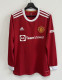 2021-2022 Man Utd Home Long Sleeve Fans Soccer Jersey