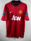 2013/2014 Man Utd Home Long sleeve Retro soccer jersey (球员长袖)