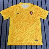 2024 Portugal Goalkeeper Yellow  Fans Soccer Jersey