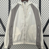 2024 New Jordon White Windbreaker(连帽）