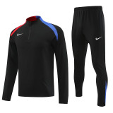 24/25 NK Black  Half Zipper Sportswear # 812黑色(半拉链)