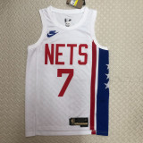 22/23 Nets DURANT #7 White Top Quality Hot Pressing NBA Jersey (Retro Logo)