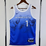 23/24 Timberwolves ANDERSON #1 Blue City Edition Top Quality Hot Pressing NBA Jersey