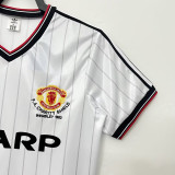 1983 Man Utd Away White Retro Soccer Jersey