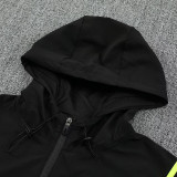 25/26 Marseille Black Hooded Jacket Tracksuit