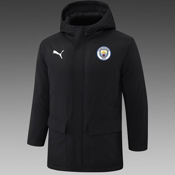 24/25 Man City Black Hooded Cotton Coat G243白色彪马标