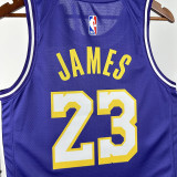 25/26 LAKERS JAMES #23 Purple Flying Man Top Quality Hot Pressing NBA Jersey(圆领）