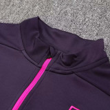 24/25 West Ham Purple Half Pull Tracksuit  (紫色、半拉链)