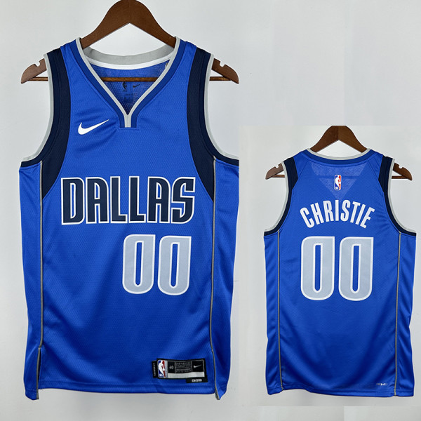 Dallas Mavericks CHRISTIE #00 Blue Top Quality Hot Pressing NBA Jersey