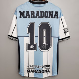 2001MARADONA 10# Argentina Home Retro Soccer Jersey