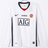 2008/2009 Man Utd Away Long Sleeve Retro Soccer Jersey (胸前字、长袖)