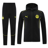 24/25 Dortmund Black Hoodie  Jacket Tracksuit #02