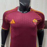 25/26  Roma Home Player Version Soccer Jersey（无广告）