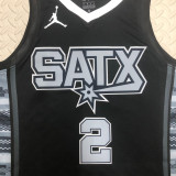 22/23 SA Spurs LEONARD #2 Black Top Quality Hot Pressing NBA Jersey (Trapeze Edition)