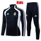 25/26  RMA Royal Blue Retro Edition Kids Half Pull Kids Tracksuit #E2573(半拉链)