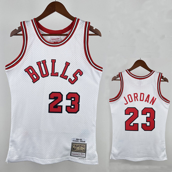 84/85  BULLS Rookie White # 23 Jordan Heat Pressed Retro NBA Jersey