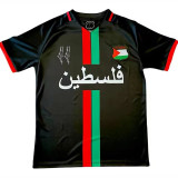 24/25 Palestine Black Arabic Version Fans Soccer Jersey(背带图）