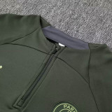 24/25 PSG Military Grass Green Kids Half Pull Tracksuit  (半拉链)(儿童）