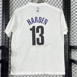 2025 T251  Nets HARDEN # 13 NK White  Pure Cotton  Blue T-shirt