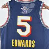 24/25 ALL-STAR EDWARDS #5 Royal Blue Top Quality Hot Pressing NBA Jersey