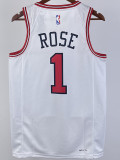 22/23 BULLS ROSE #1 White Top Quality Hot Pressing NBA Jersey