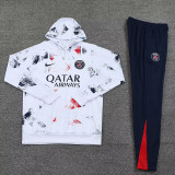 24/25 PSG White Graffiti Hooded  Tracksuit