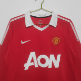 2010/2011 Man Utd Home Long sleeve Retro soccer jersey (长袖)
