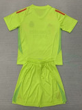 24/25 RMA Light Green Goalkeeper Kids Soccer Jersey