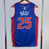 22/23 Pistons ROSE #25 Blue Top Quality Hot Pressing NBA Jersey(V领)