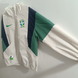 2025 BrazilNew Edition White   Assault  Hooded Windbreaker