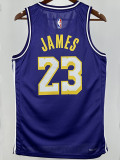 25/26 LAKERS JAMES #23 Purple Flying Man Top Quality Hot Pressing NBA Jersey(圆领）