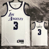 22/23 LAKERS DAVIS #3 White City Edition Top Quality Hot Pressing NBA Jersey