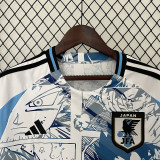 2024 Japan White Blue  Anime version Fans Soccer Jersey