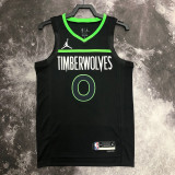 22/23 TIMBERWOLVES RUSSELL #0 Black Top Quality Hot Pressing NBA Jersey (Trapeze Edition)