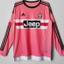 2015/2016 JUV Away Pink Retro Long Sleeve Soccer Jersey (长袖)