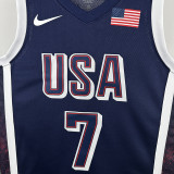 2024 Olympic Game USA DURANT # 7 Blue Basketball Jersey
