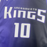 23/24 Kings SABONIS #10 Purple Top Quality Hot Pressing NBA Jersey (Trapeze Edition)飞人版