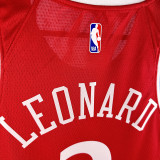 24/25 Clippers LEONARD #2 Red Top Quality Hot Pressing NBA Jersey (Trapeze Edition) 飞人版